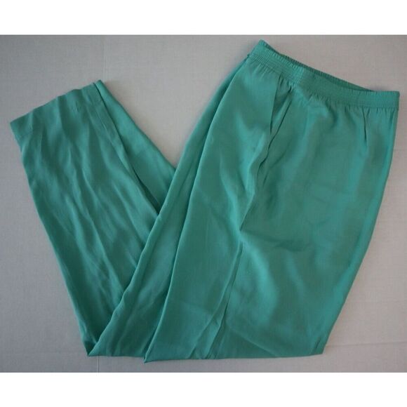 PianuraStudio MPA2693U1 Womens Sz 46 US 10/XL Green Silk Blend Casual Pants - Picture 8 of 9